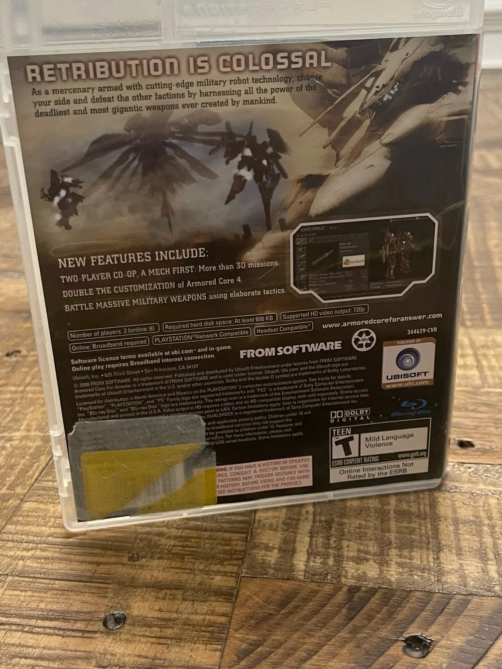 Used Armored Core: For Answer Sony PlayStation 3 PS3 Game
